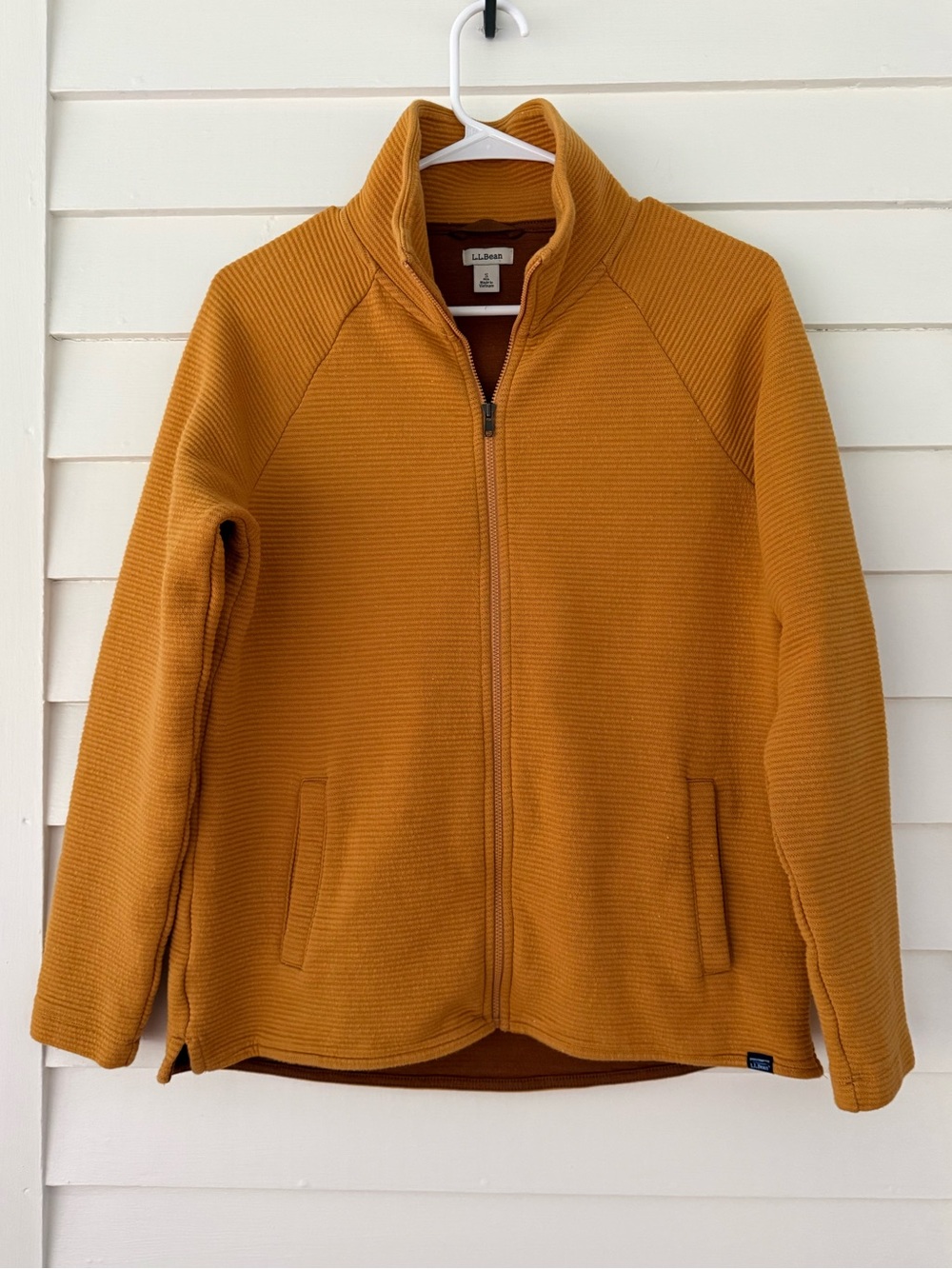 L.L.Bean | Mustard Textured Full Zip Jacket Women’s Small